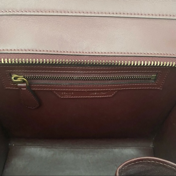 Celine Micro Luggage Handbag Calfskin Burgundy - Picture 8 of 15